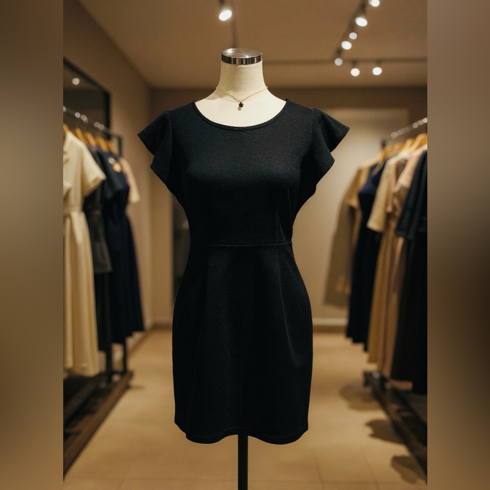 Black Short Sleeve Mini Dress - Classic Women’s Cocktail Dress